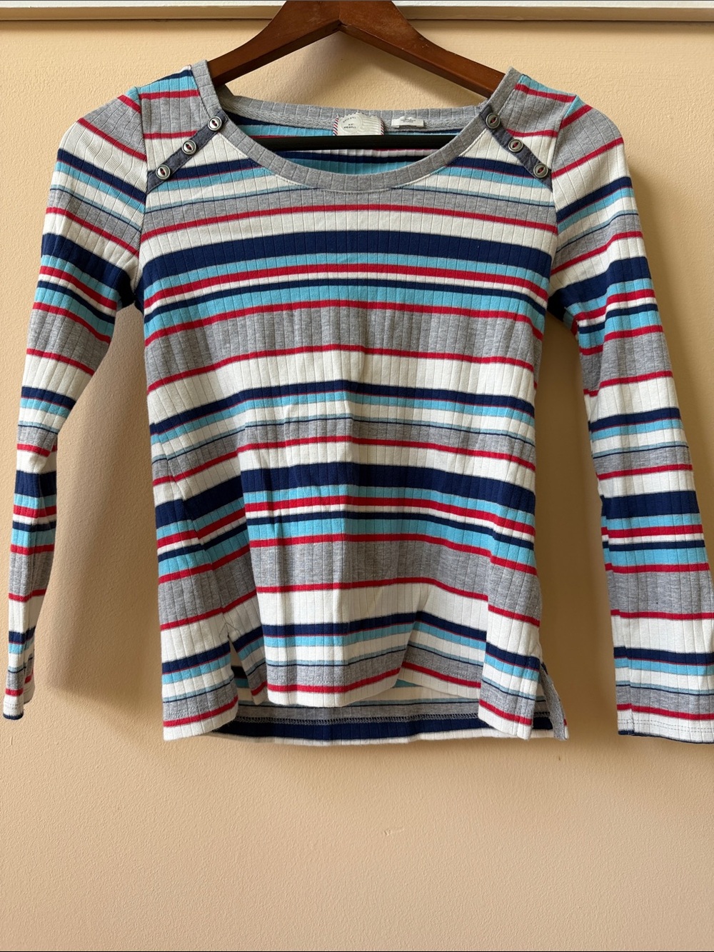 Like-new Anthropologie Striped Ribbed Long-Sleeve Top
